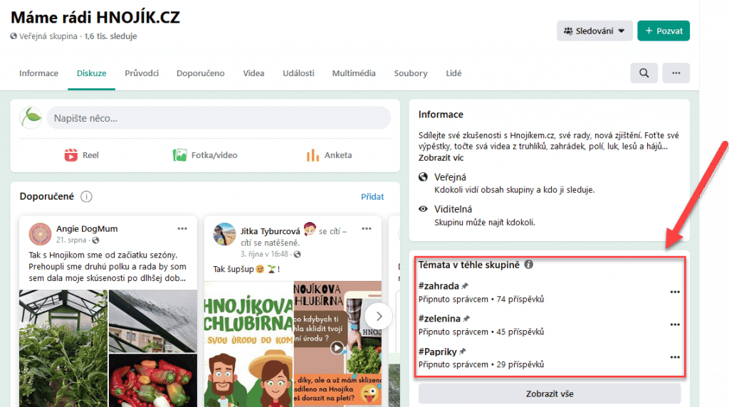 Include - Odkaz na FB skupinu 1 fb máme rádi hnojík - témata