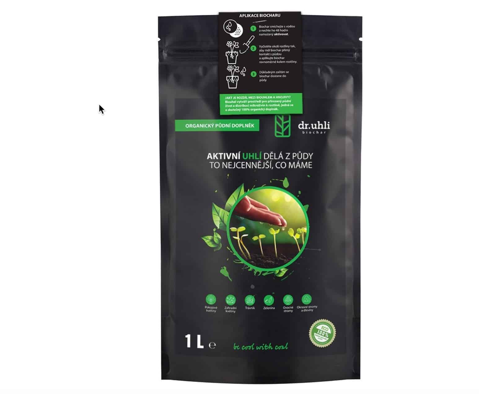 Biochar 1 l, aktivní uhlí k rostlinám