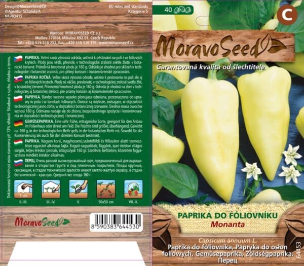 Paprika velmi raná k rychlení MONANTA semena
