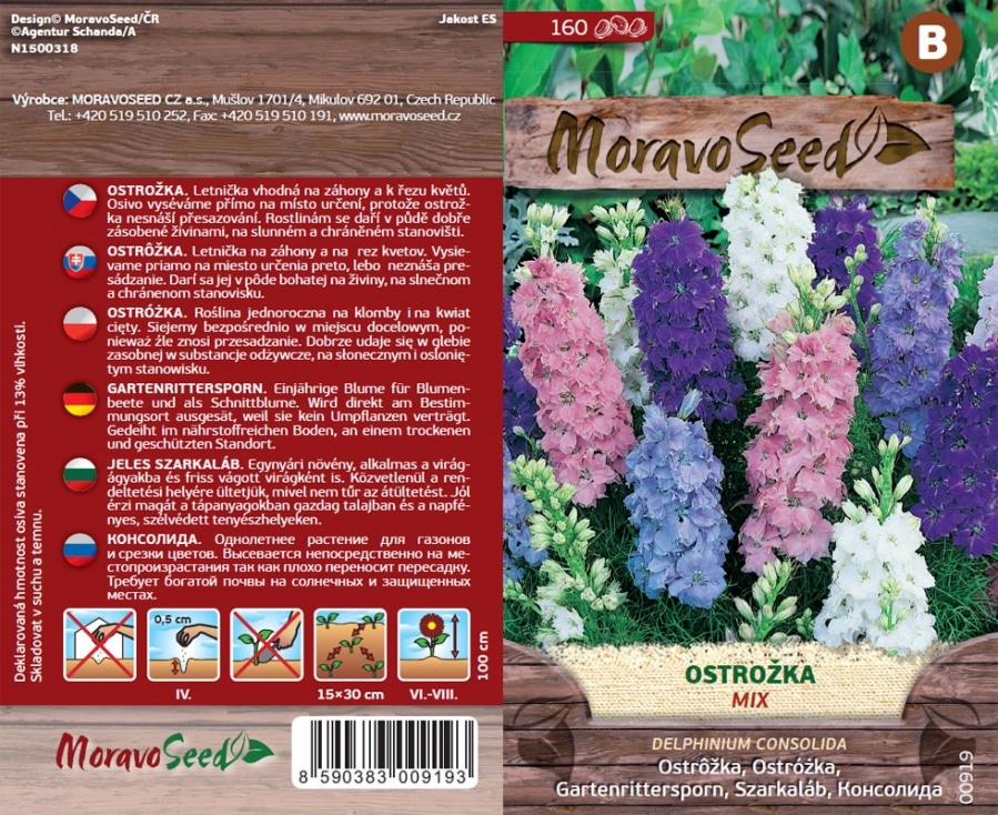 Ostrožka - Delphinium consolida - směs semena