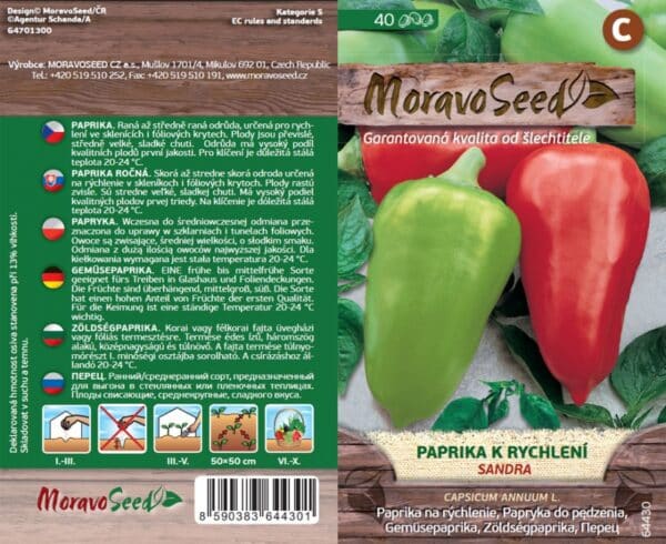 Paprika k rychlení SANDRA semena