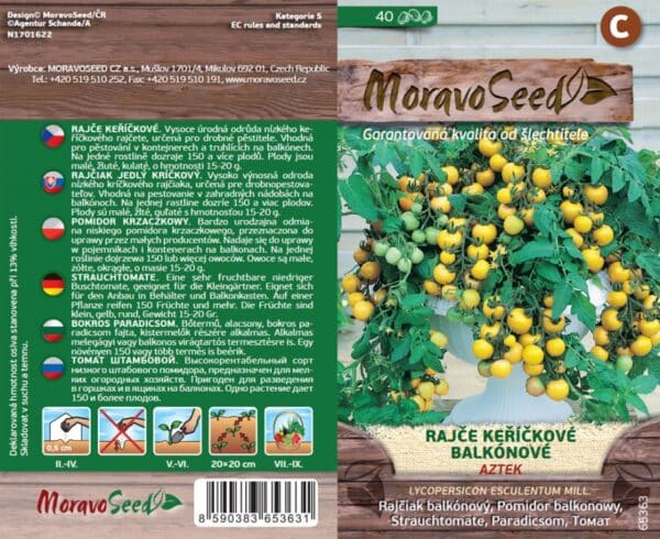 Rajče keříčkové balkonové žluté AZTEK semena