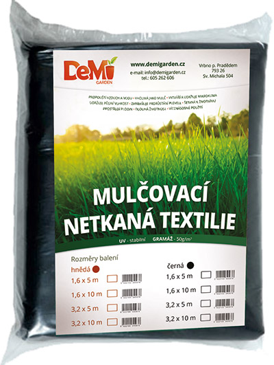 Netkaná textilie JUTA - černá 1,6x10m 50g/m2