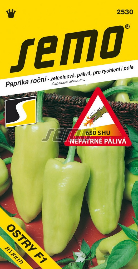Paprika pálivá OSTRY F1- nepatrně pálivá, SHU 650