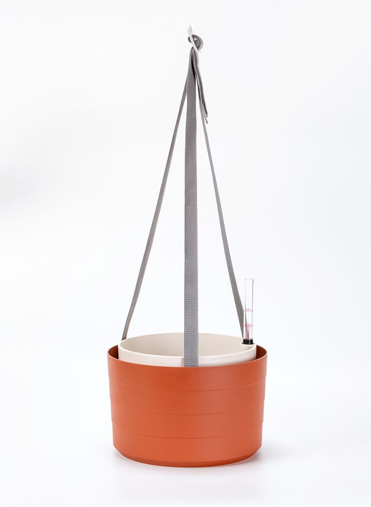 Samozavlažovací závěsná žardina Berberis 30 cm trojzávěs - terakota/slonová kost