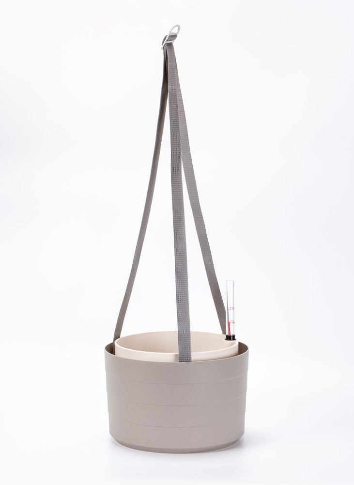 Samozavlažovací závěsná žardina Berberis 30 cm trojzávěs - taupe/slonová kost