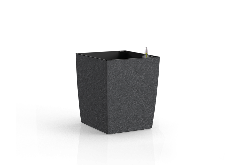 Květináč DELTO STONE 30x30x30 samozavlažovací nízký antracit