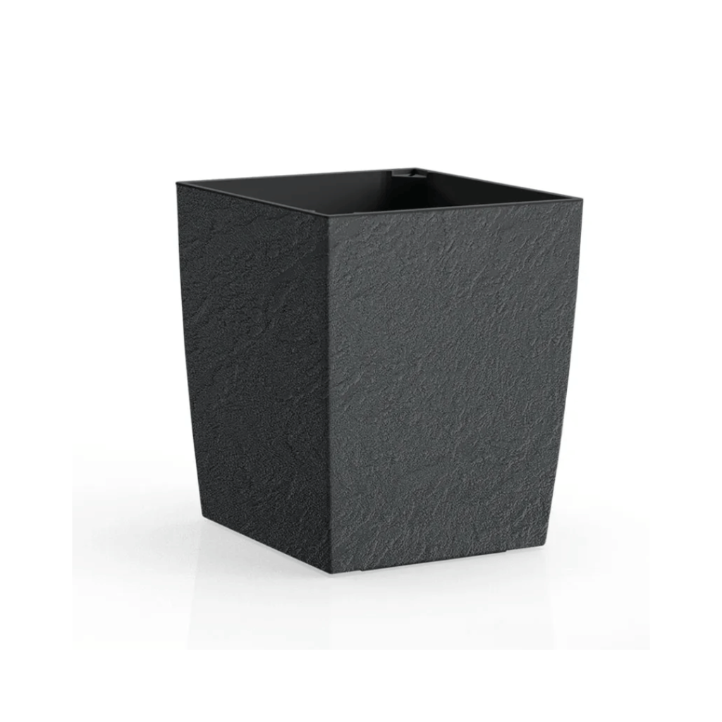 Květináč ELIOT STONE 25x25x25 s vložkou nízký antracit