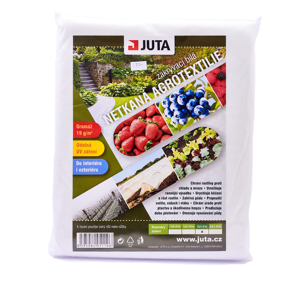 Netkaná textilie JUTA- bílá 1,6x10m 19g/m2