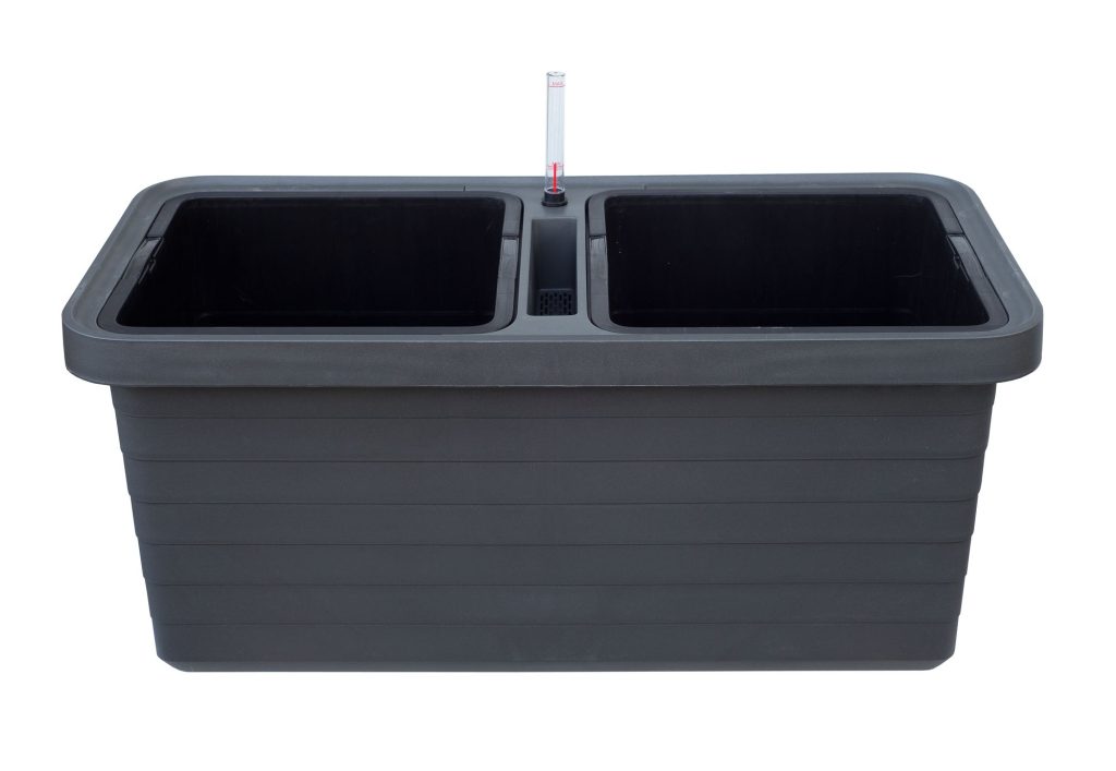 Samozavlažovací truhlík PLASTIA BERBERIS DUO 78x39x35 antracit