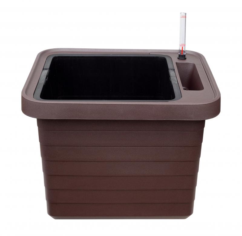 Samozavlažovací truhlík PLASTIA BERBERIS UNO 45x39x35 čokoláda