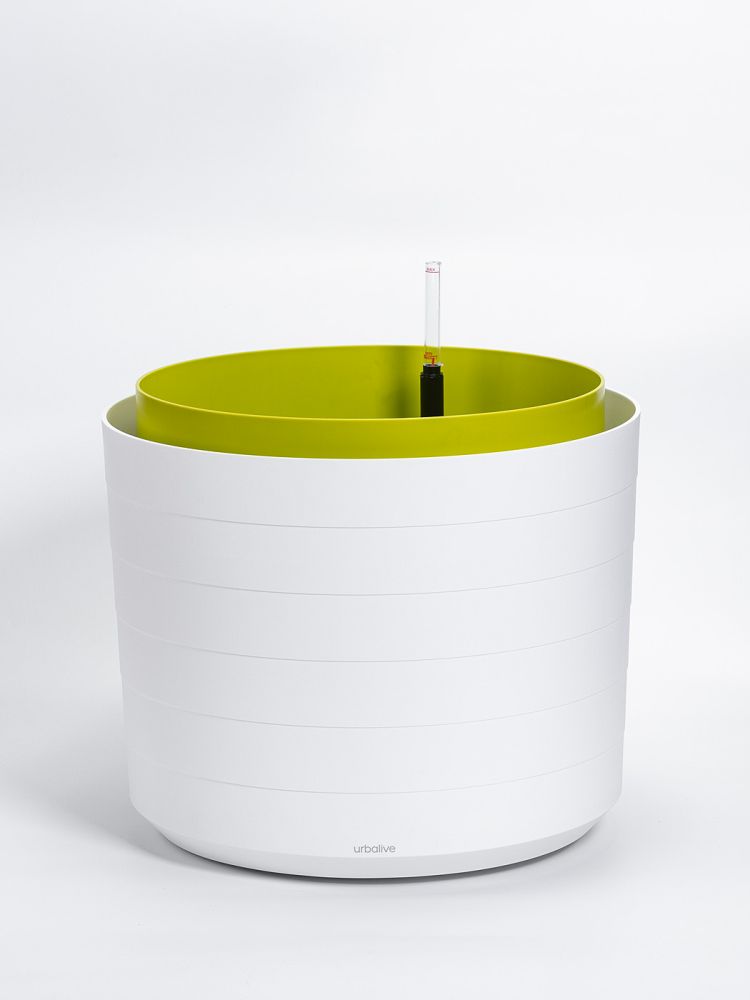 Samozavlažovací velkoobjemová nádoba Berberis 46 bílá-zelená