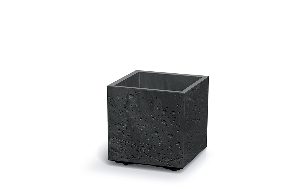 Květináč SIERRA SQUARE BETON EFFECT 38,5 cm - barva: černý beton