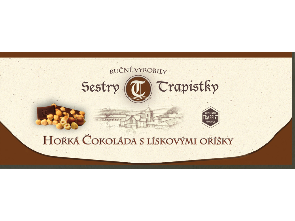 Hořká čokoláda s lískovými oříšky - Sestry Trapistky