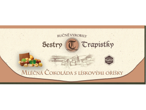 Mléčná čokoláda s lískovými oříšky - Sestry Trapistky