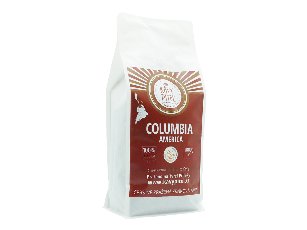 Columbia Kávy pitel -  světle pražená výběrová zrnková káva (1000g)