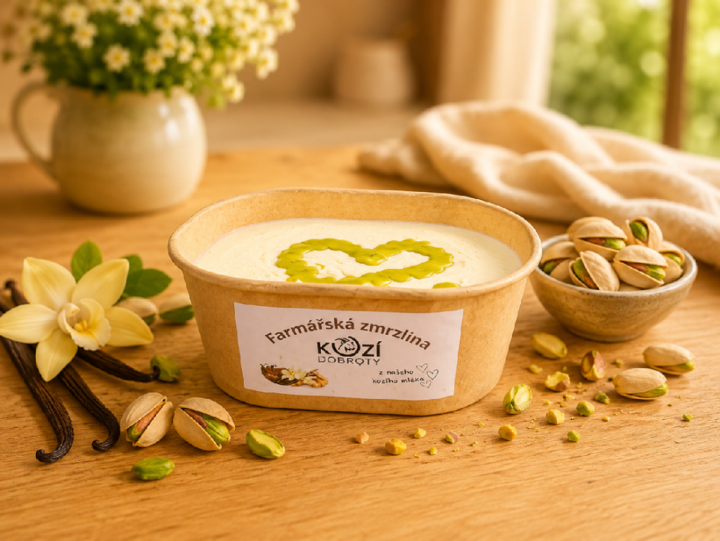 Farmářská zmrzlina – vanilka s pistáciovým pohlazením – 80g