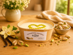 Farmářská zmrzlina – vanilka s pistáciovým pohlazením – 120g