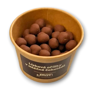 Lískové oříšky v mléčné čokoládě, 100g