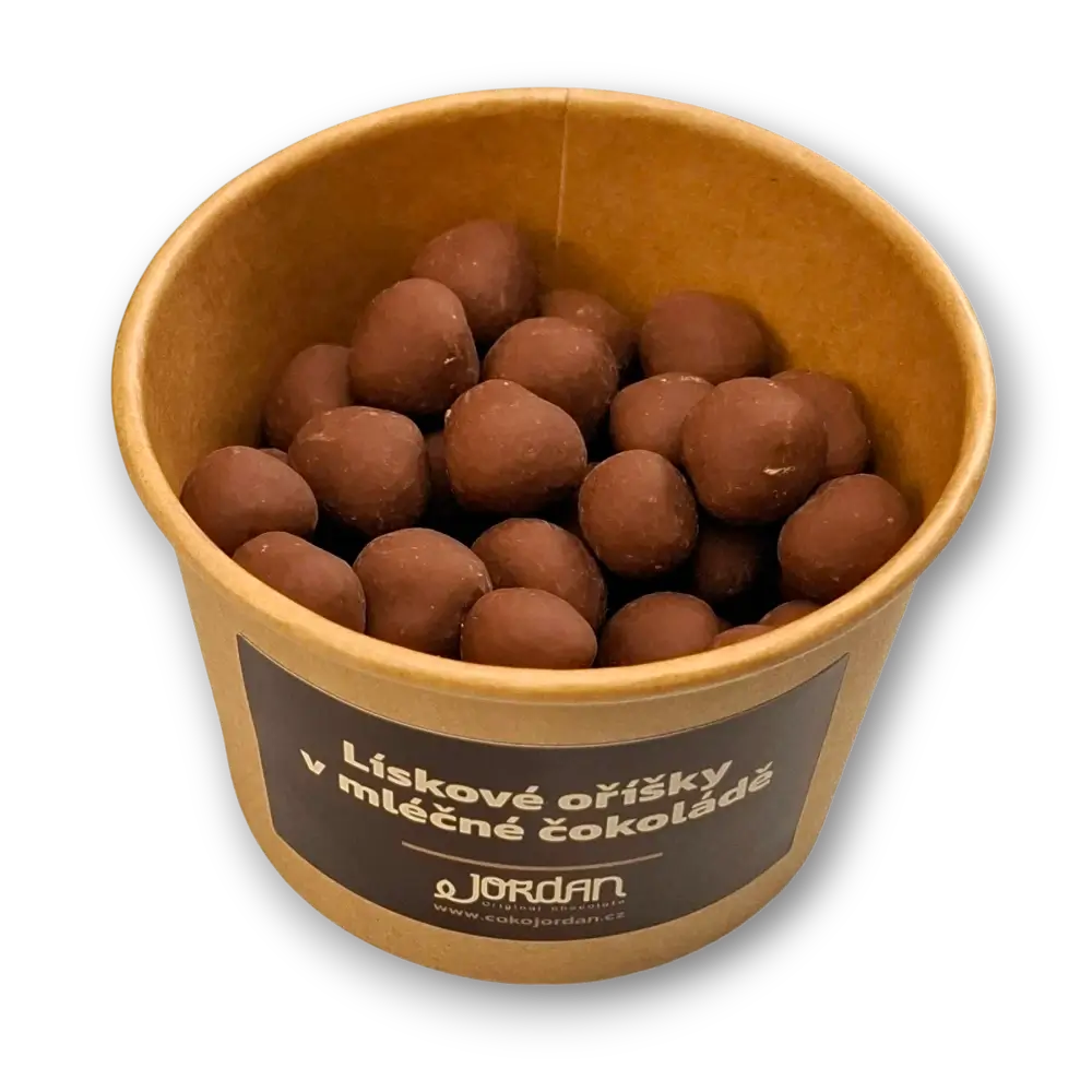 Lískové oříšky v mléčné čokoládě, 100g