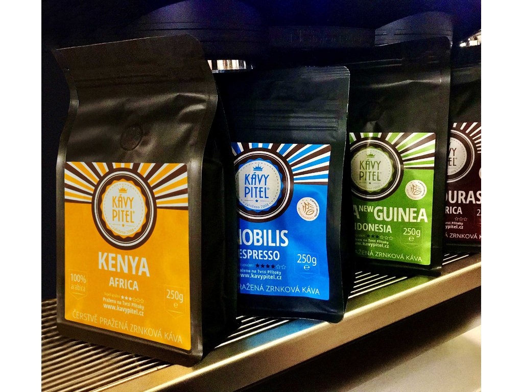 Čerstvý Mega Set 1kg lahodné kávy za výhodnou cenu – 4 druhy Kávy Pitel - Nobilis | Honduras | Papua | Kenya