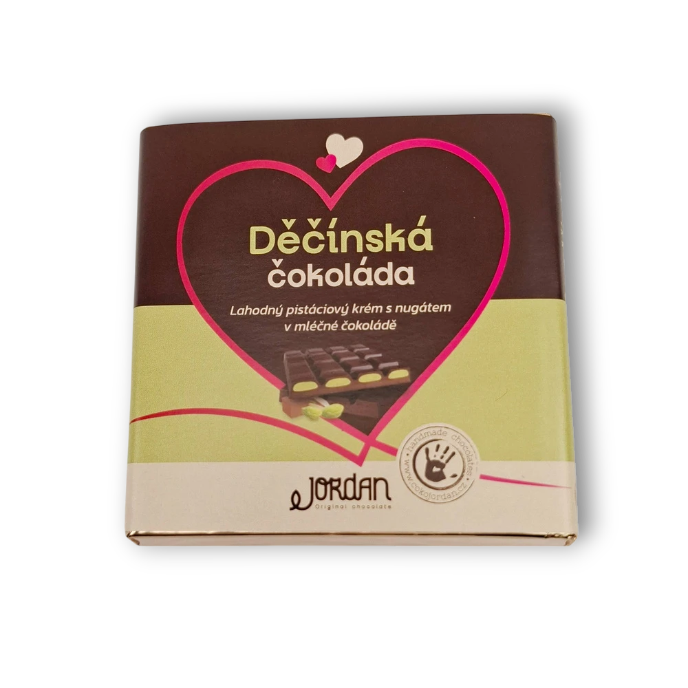 Děčínská čokoláda - hořká, 100g – valentýnská edice