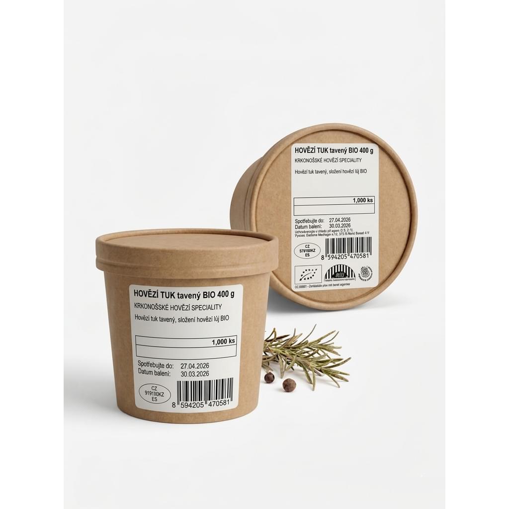 BIO tavený hovězí tuk, min. 400 g