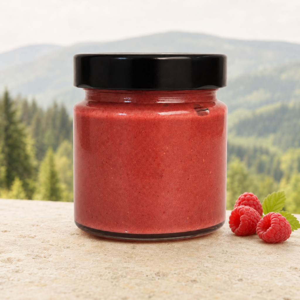 Pastovaný med s malinami 250 g – Malinový sen z Jeseníků
